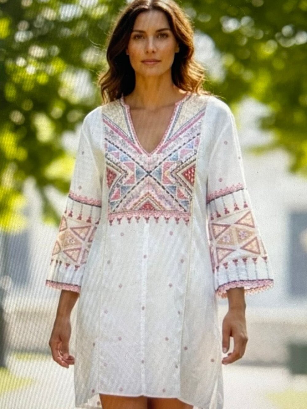 JOHNNY WAS WorkShop "Thora" V-Neck "Toledo" Tunic: NWT; XS (Fits a Small/Medium)